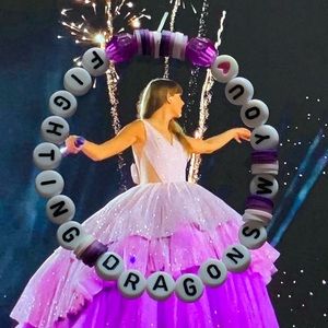 fighting dragons with you ~ taylor swift handmade bracelet